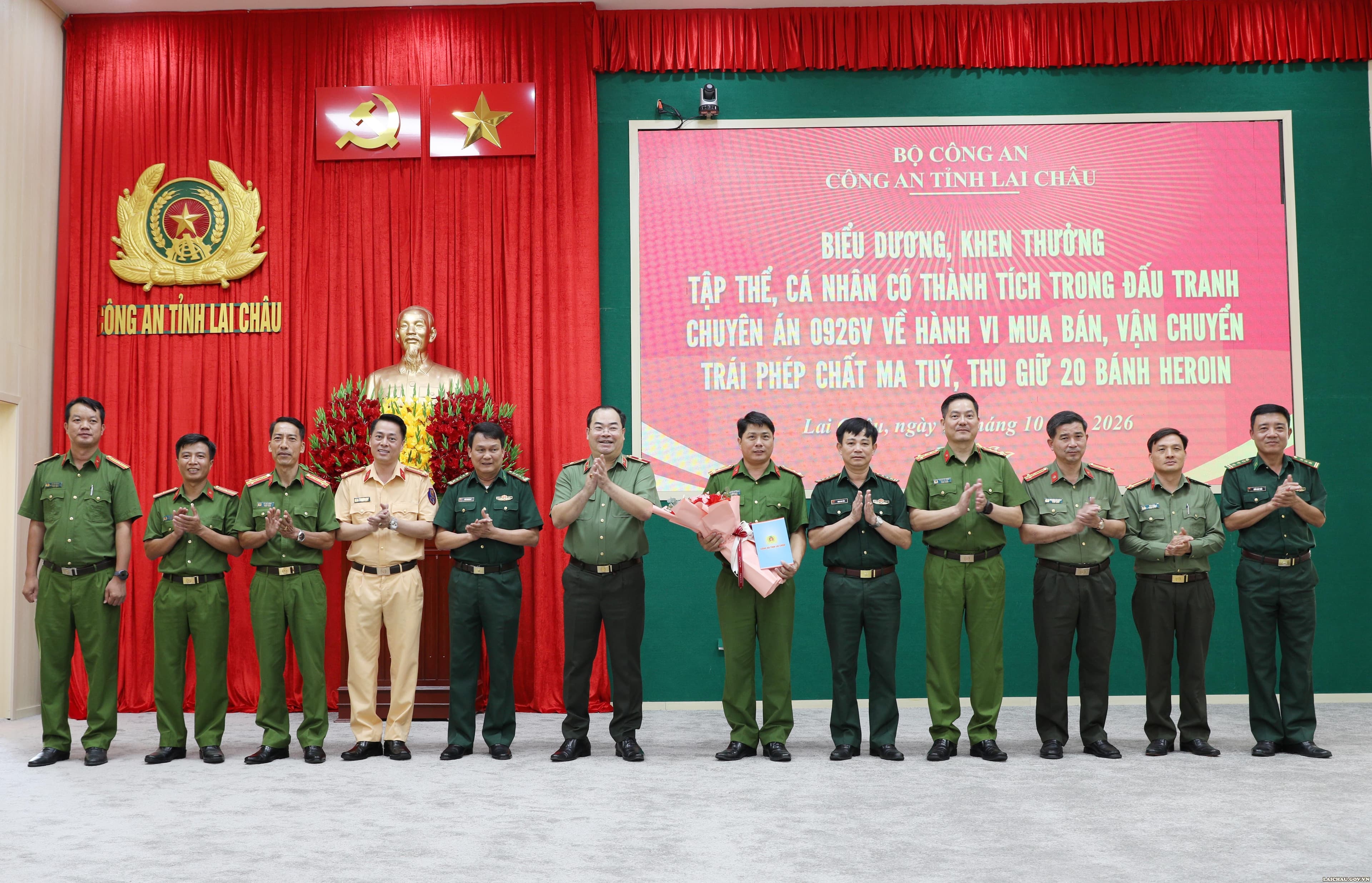 Công an tỉnh Lai Châu: Biểu dương, khen thưởng tập thể có thành tích trong đấu tranh Chuyên án 0926V