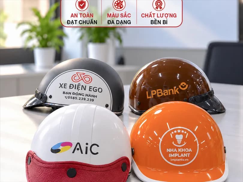 Doanh nghiệp cần lưu ý gì khi lựa chọn đơn vị sản xuất mũ bảo hiểm in logo?