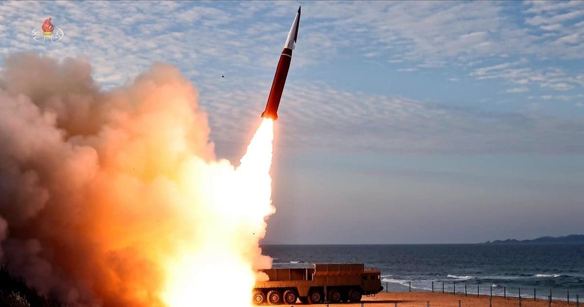 North Korea launches missile after South Korea demands apology for landmine explosion.