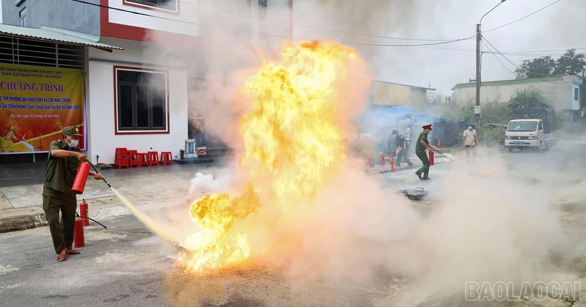 Lao Cai: Many localities conduct drills and exercises on firefighting, rescue, and relief plans.