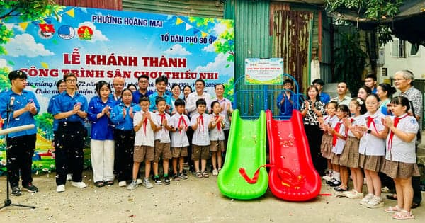 Sân chơi thiếu nhi tại phường Hoàng Mai - điểm sinh hoạt ấm tình đoàn kết