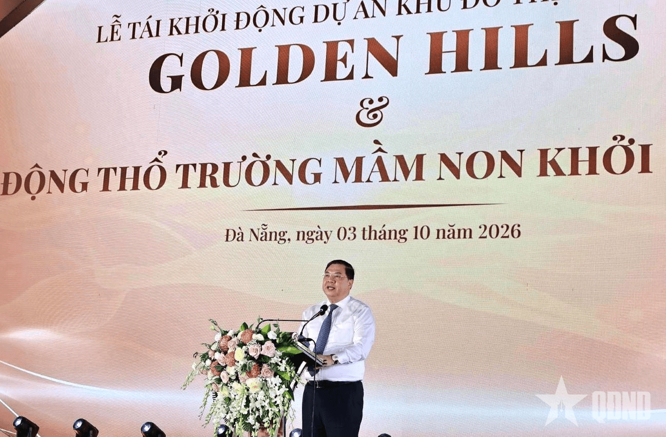 Permanent Deputy Prime Minister Pham Gia Tuc attended the Golden Hills project restart ceremony and the groundbreaking ceremony for Khoi Nguyen Kindergarten in Da Nang.