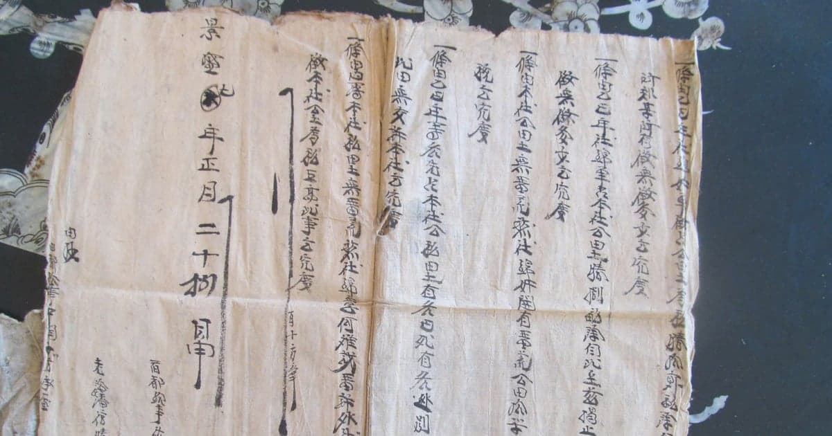 Land registers showing images of ancient districts
