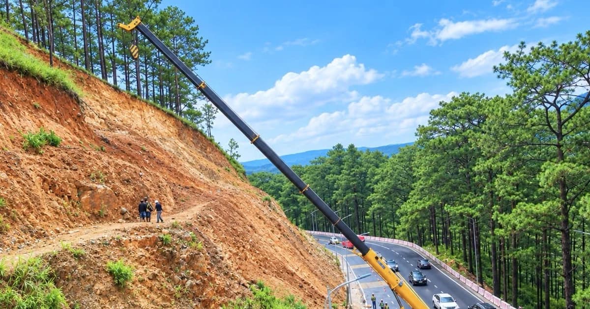 Maintaining smooth traffic flow on key mountain passes in Lam Dong during the rainy season.
