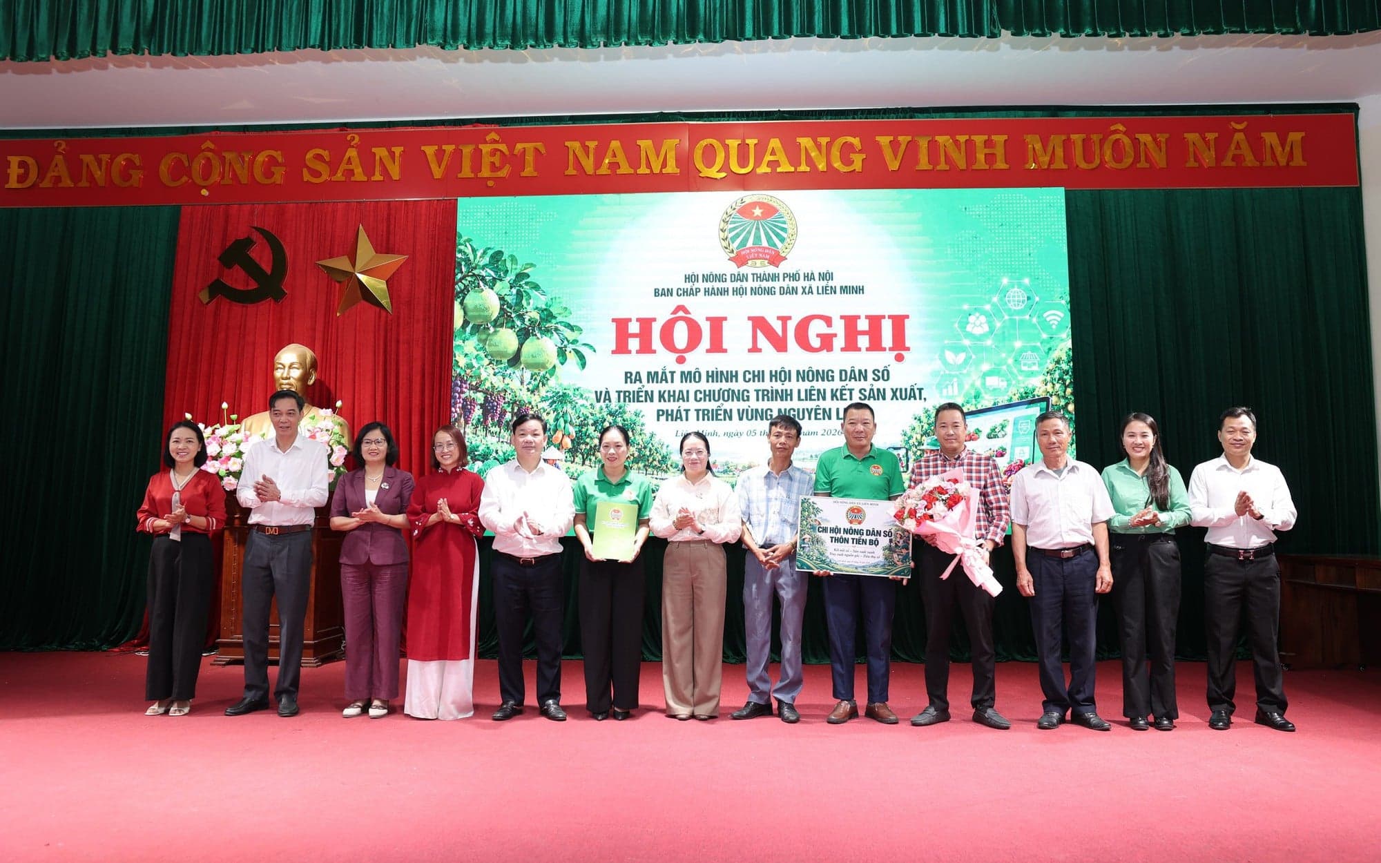 HỘI NÔNG DÂN XÃ LIÊN MINH RA MẮT MÔ HÌNH CHI HỘI NÔNG DÂN SỐ, TRIỂN KHAI CHƯƠNG TRÌNH LIÊN KẾT SẢN XUẤT, PHÁT TRIỂN VÙNG NGUYÊN LIỆU